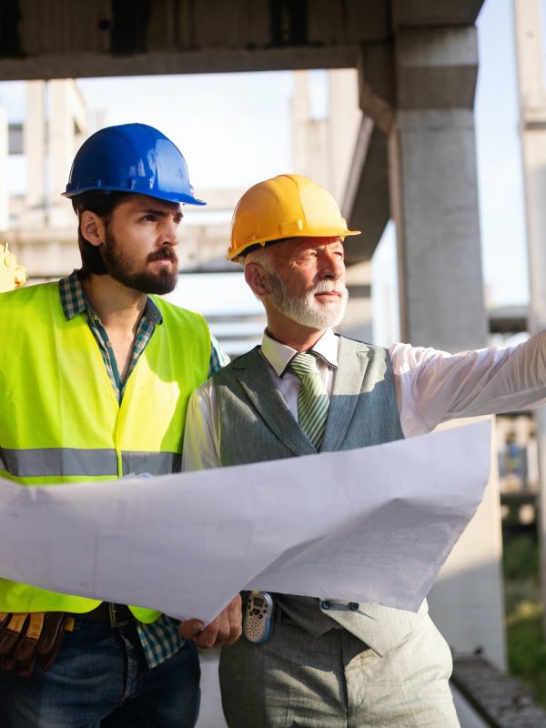 Group of construction engineer working in construction site